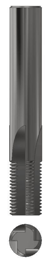 Picture of Advent Tool 121412-1CSNPTV 14Npt 4Fl Solid Carbide E/M Altin Coated Threading Mill Thread